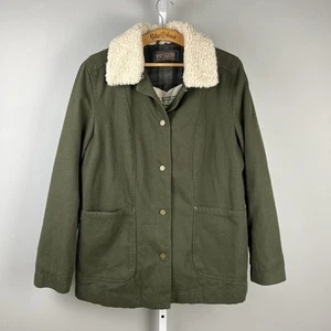 Pendleton Madison Big Sky Jacket Womens XL Green Canvas Chore Barn Farm - Picture 1 of 6