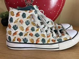 Converse Chuck Taylor All Star High Tops Kids Size 2 Dinosaur Print 20.5cm - Picture 1 of 15