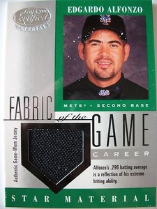 2001 LEAF CERTIFIED MATERIALS FABRIC OF THE GAME,SILVER, ALFONSO ! BOX 14