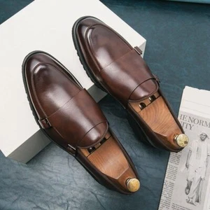 Hombres Moda Zapatos Formales Vestido Cuero Zapato Caballero Punta Boda Zapatos - Imagen 1 de 26