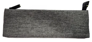 Stabile Canvas Stofftasche, Reißverschluss, eine Trennwand, kleine Tasche, 3 Stifthalter, grau - Bild 1 von 4