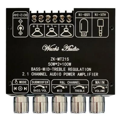 ZK-MT21S 5.1 Bluetooth-Compatible Digital Amplifier Board Stereo Amp DC 12-24V - Image 1 of 4