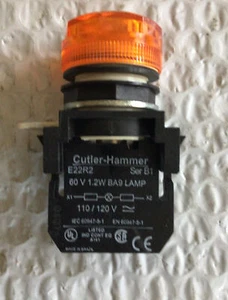 Eaton Cutler-Hammer E22R2 Panel Mount Indicator Resistor 120V w/Amber Lens - Picture 1 of 6