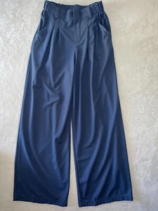 Halara Größe Small Waffelblau High Waist Plissee Weites Bein Hose Karriere Business - Bild 1 von 4