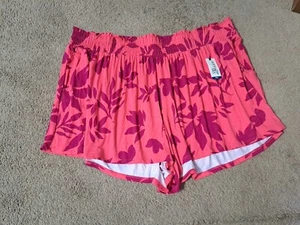 Terra & Sky Übergröße gesmokte Taille Strick Shorts rosa Damengröße 4X (28W-30W) * - Bild 1 von 9