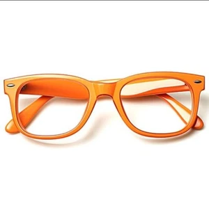 CLASSIC 80s 90s VINTAGE RETRO CLEAR LENS SUNGLASSES SHADES ORANGE FRAME GLASSES - Picture 1 of 5