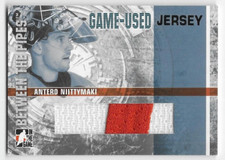 06/07 BETWEEN THE PIPES GOLD GAME-USED JERSEY #GUJ11 Antero Niittymaki /10 2CLR
