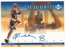 2000-01 Upper Deck Hardcourt Kobe Bryant On Card Autograph