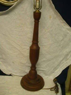 Vintage Beautiful Handmade Lathe Turned Cherry Table Lamp 24" tall  - OOAK - Image 1 of 4