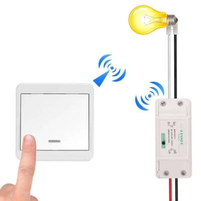 Wireless Light Wall Switch Receiver for Lamp Fan LED Remote Control White 110V - Image 1 of 4