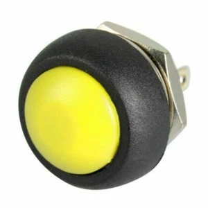Round Metal Push Button Momentary  YELLOW  Switch Horn ON-OFF  ( Stk: 14990E) - Picture 1 of 2