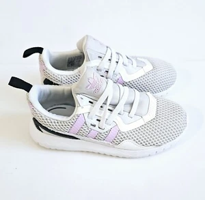Scarpe Adidas Originals Flex taglia 12 ragazza grigio, viola e bianco rete slip-on - Foto 1 di 9
