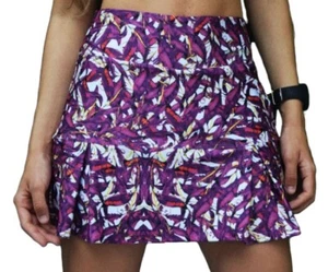 NWT Skort (Skirt With Shorts) S / M Raspberry Floral Print, White Inner Shorts. - Picture 1 of 2