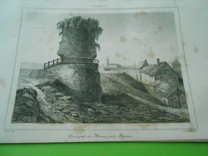 Gravure 1838 Allemagne Germany Cénotaphe de Drusus près Mayence - Picture 1 of 1