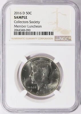 2016-D Kennedy Half Dollar NGC MS Collectors Society Member Luncheon Sample Slab - Image 1 of 4