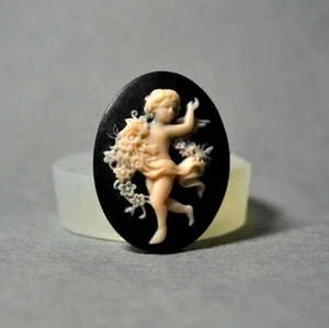 ANGEL SILICONE MOLD cherub cameo resin polymer clay sugarcraft mold - Picture 1 of 4