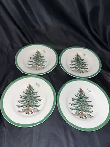 Spode Christmas Tree Bread and Butter Plates 6 1/2” - Set of 4 New - Picture 1 of 9