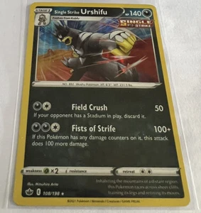 SINGLE STRIKE URSHIFU 108/198 CHILLING REIGN POKEMON HOLO RARE - Picture 1 of 2