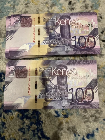 Kenya 100 Shilling Unc Bundle 73 Bills 7300 Shillings 2019 Series 2 Prefixes Cover
