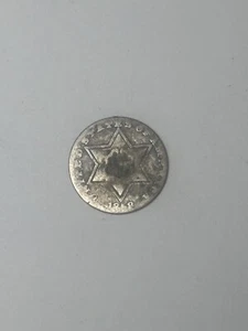 1858 Silver 3 Cent Variety 2 G - Picture 1 of 2