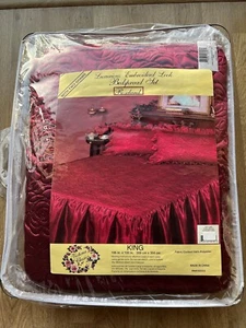New Victoria Classics Luxurious Embroidered Look King Bedspread Set & 2 Shams - Picture 1 of 5
