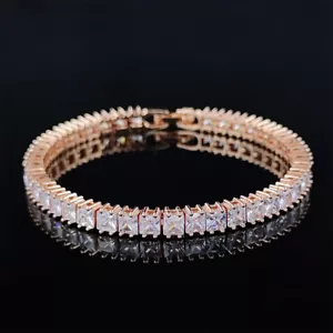 Armband Bracelet 18K Roségold plt mit Swarovski AAA Kristallen NEU 18 cm - Bild 1 von 3