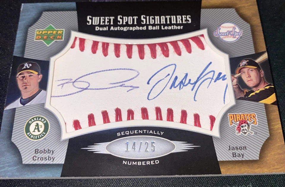 Upper Deck Sweet Spot Signatures Jason Bay y Bobby Crosby doble automático en pelota/25 Foto 1 de 1