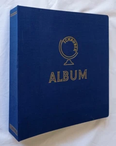 SCHAUBEK LARGE 2-PEG BLUE STAMP STOCK ALBUM & PAGES, VGC - Picture 1 of 5