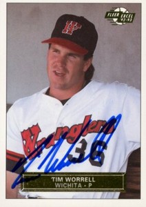 1993 Wichita Wranglers TIM WORRELL Signed Card autograph PADRES GIANTS