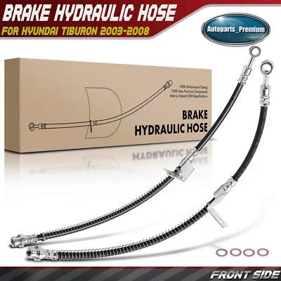 2x Manguera hidráulica de freno delantero para Hyundai Tiburon 2005-2006 GT GS 03 04 07 08 Foto 1 de 4