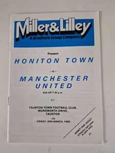 OFFICIAL PROGRAMME-Honiton Town v MANCHESTER UNITED RESERVES-MARCH 1985 - Picture 1 of 1