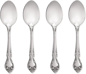 Lyon Queens Fancy 18/8 Stainless Steel Teaspoon (Set of Four) - Picture 1 of 4