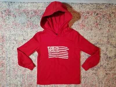 Polo Ralph Lauren Juvenil Talla 6 Bandera Roja Logo Sudadera con Capucha-Mezcla de Algodón Tela Waffle Foto 1 de 4