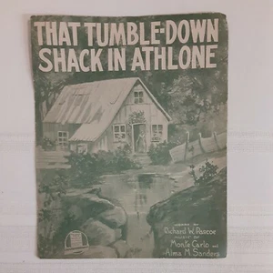 Vintage Sheet Music 1918 That Tumble Down Shack In Athlone by Carlo Sanders - Picture 1 of 12