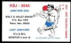 QSL QSO RADIO CARD "Junkyard Dog,Lady Junkyard,2nd Meanest Guy In Town", (3580)
