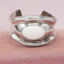 Vintage Zina Sterling Silver WIDE Modernist Statement Curvy Cuff Bracelet