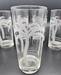 Enfriador de té helado de palmera grabada Rolf vasos diseño de palmera cortada 15 oz - Imagen 1 de 9
