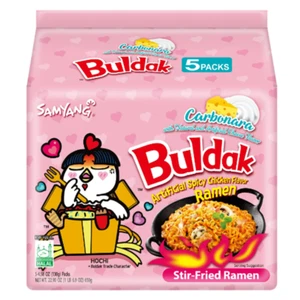 Samyang Spicy Chicken Noodle Carbonara Flavor Ramen 4.58 oz 5 Pack - Picture 1 of 1