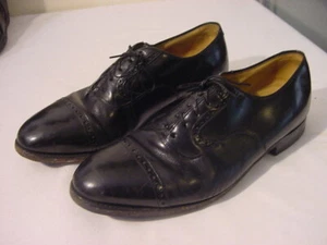 JOHNSTON & MURPHY HERITAGE LEATHER DRESS SHOES - MENS SIZE 9 1/2 D - Picture 1 of 5
