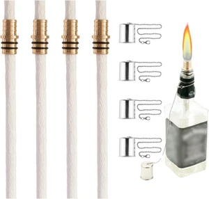 Kit de antorcha para botella de vino paquete de 4, incluye 4 mechas de larga duración, latón 4 piezas - Imagen 1 de 6