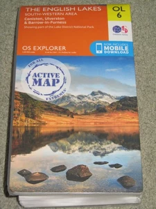 Ordnance Survey Explorer 1:25,000 Sheet OL 6 English Lakes SW; ACTIVE MAP - 2021 - Imagen 1 de 3