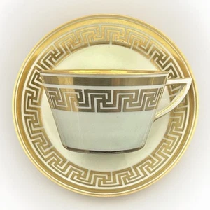 VIENNA GREEK KEY NEOCLASSICAL DECORATED SORGENTHAL QUALITY CUP & SAUCER C1819 - Picture 1 of 9