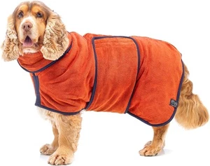 Lucky Paws® UK Dog Drying Coat - Luxurious Double Layer Dog Towel Robe - Dry Y - Picture 1 of 7