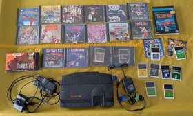 Turbo Grafx 16 Lot - Console - 24 Games Splatterhouse Bonk - TurboGrafx WORKS