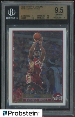 2003-04 Topps cromo #111 LeBron James Cleveland Cavaliers radiocontrol novato BGS 9,5 Foto 1 de 2