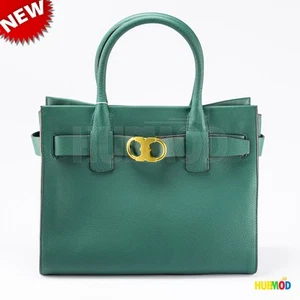 Tory Burch Gemini Link Women's Leather Tote Handbag Green Malachite 42049 $598 - Picture 1 of 8