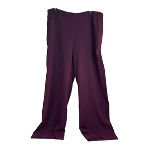 Chicos Pants Plus Size 16R Chicos 3R Pull On Stretch Purple Plum Wide Leg A64 - Picture 1 of 8