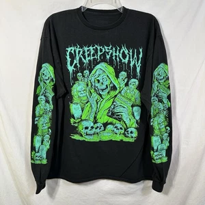 Creepshow Long Sleeve Large Graphic Tee L T-Shirt Retro Horror Comedy Skull RIP - Picture 1 of 7