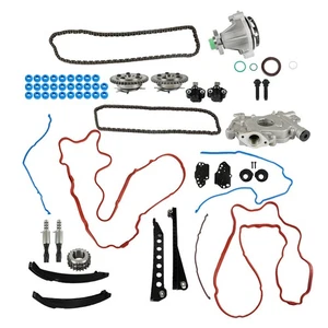 For 04-06 08 Ford Lincoln 5.4L Timing Chain & Pump+Cover Gasket+Phasers+Solenoid - Bild 1 von 15