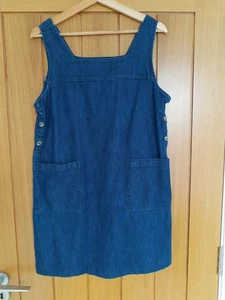 White Stuff Denim Short Pinafore Dress With Side Buttons. Size 10. Cute - Picture 1 of 7